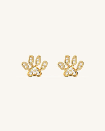 Petite Pet Paw Diamond Studs