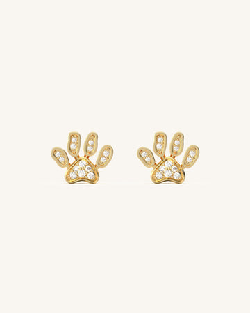 Petite Pet Paw Diamond Studs