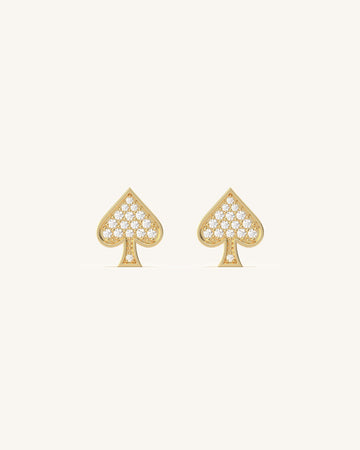 Dainty Spade Diamond Studs