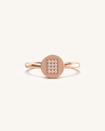 Geometric Grace Square-Line Diamond Ring