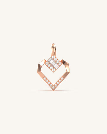 Attractive Heart Shaped Diamond Pendant