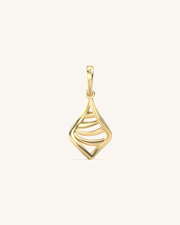 Sculpted Golden Geometry Pendant