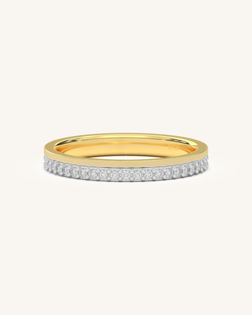 Daily wear gold rings in 925 Sterling Silver with 18KT Gold Vermeil and moissanite