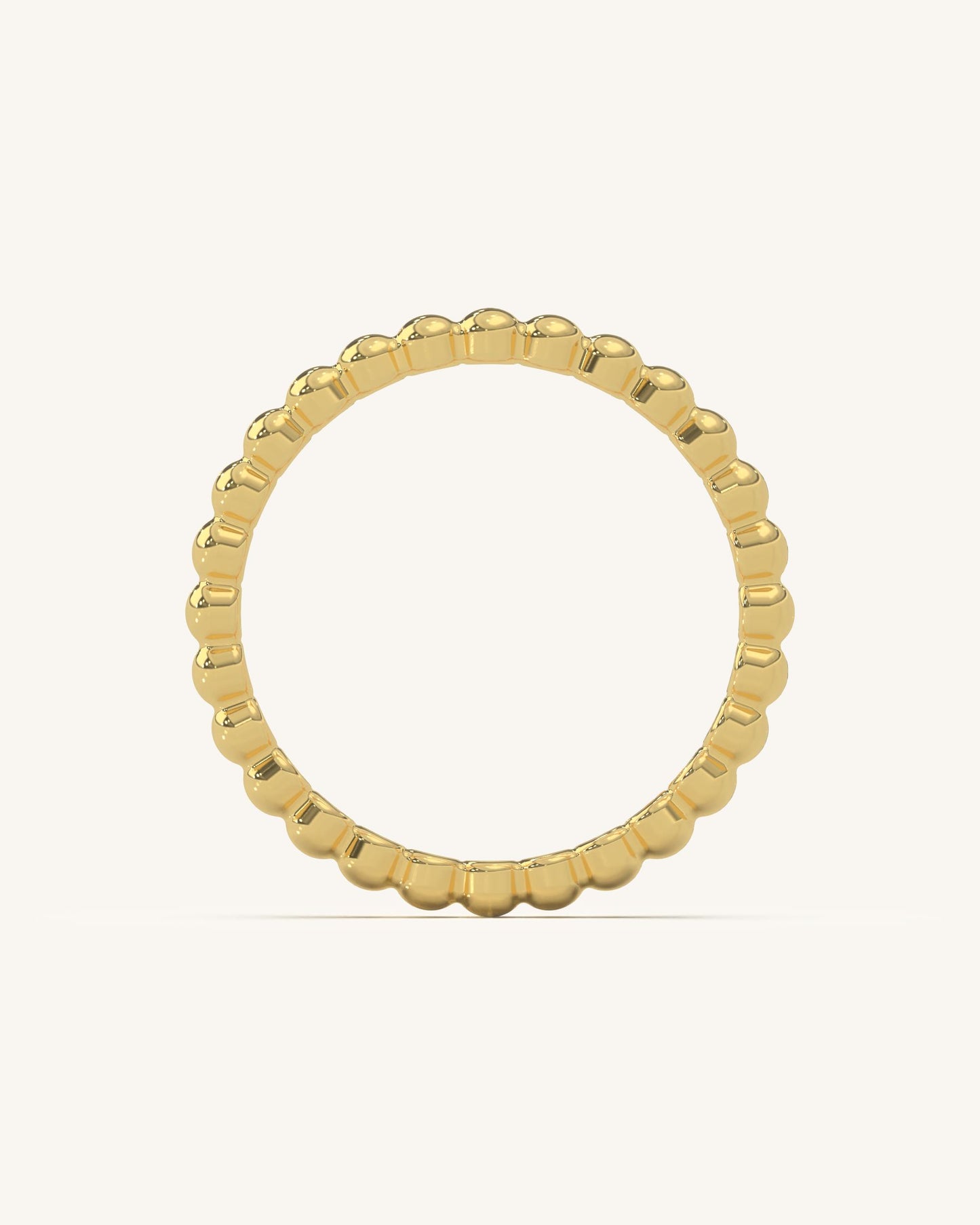 Beaded Gold Plated Silver Ring