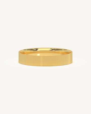 Ribbed Gold Stacking Ring