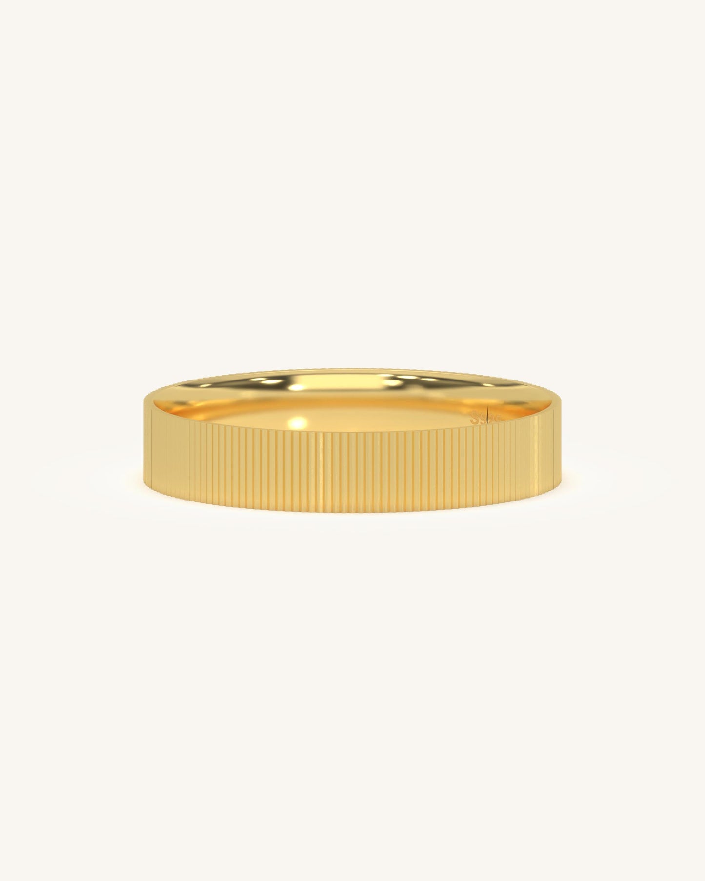 Ribbed Gold Stacking Ring