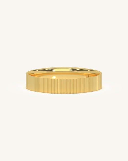 Ribbed Gold Stacking Ring in 18K Vermeil 925 Sterling Silver