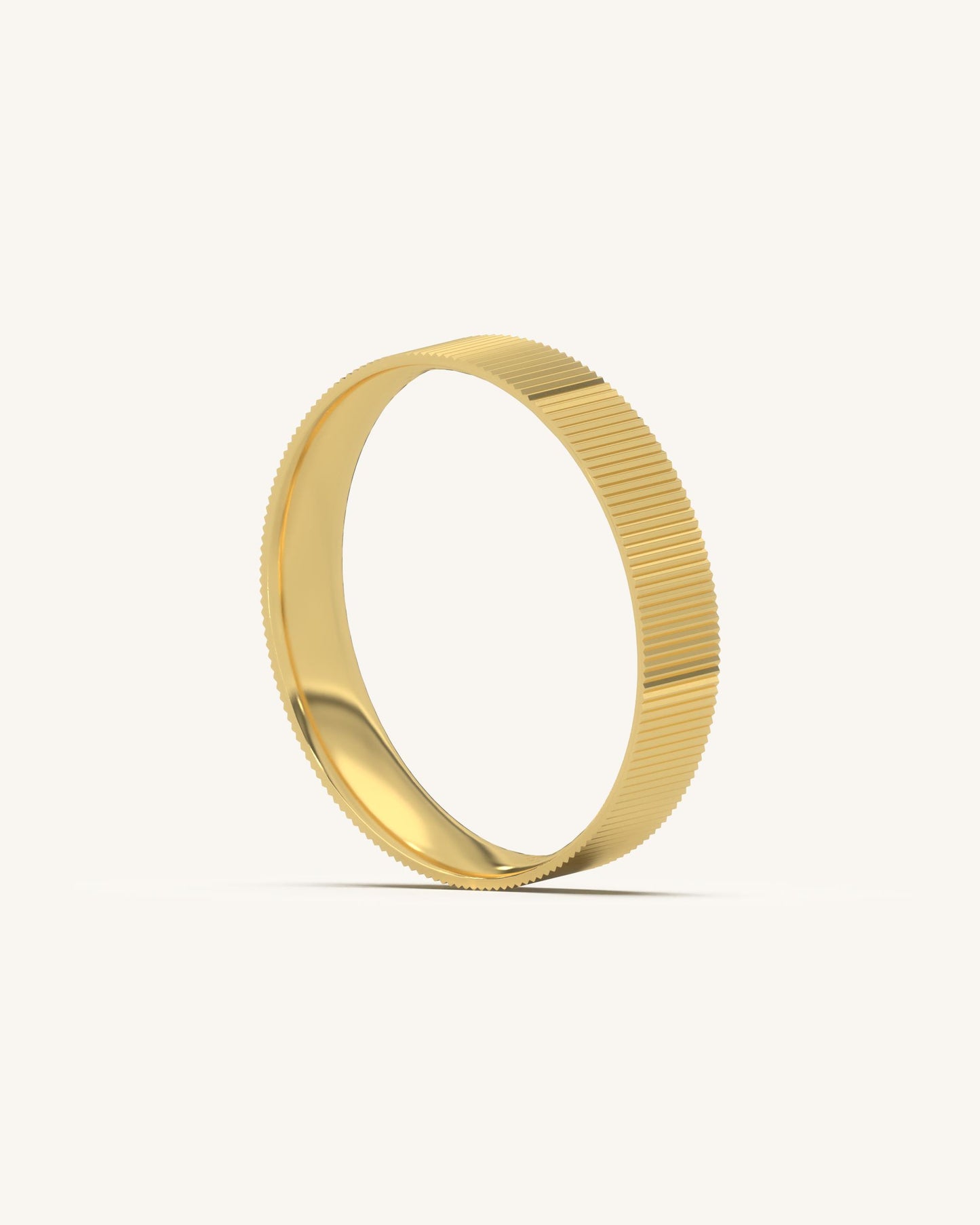 Ribbed Gold Stacking Ring