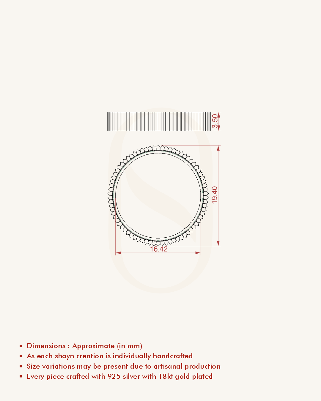 Ribbed Gold Stacking Ring