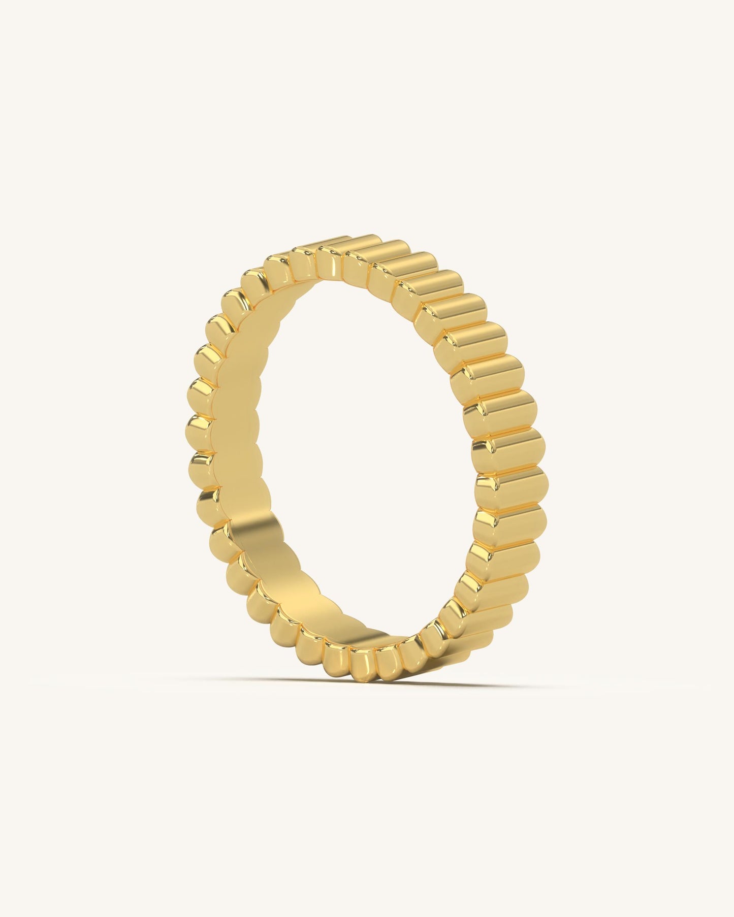 Bold Grooved Gold Ring