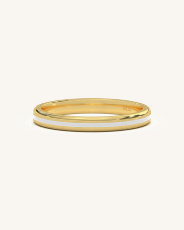 Slim Gold Enamel Ring