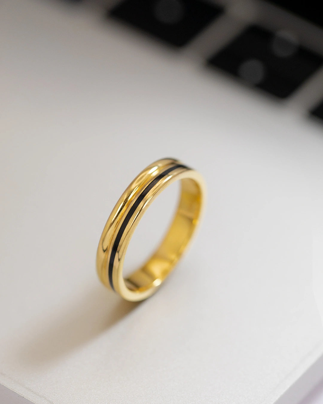 Black Enamel Edge Ring