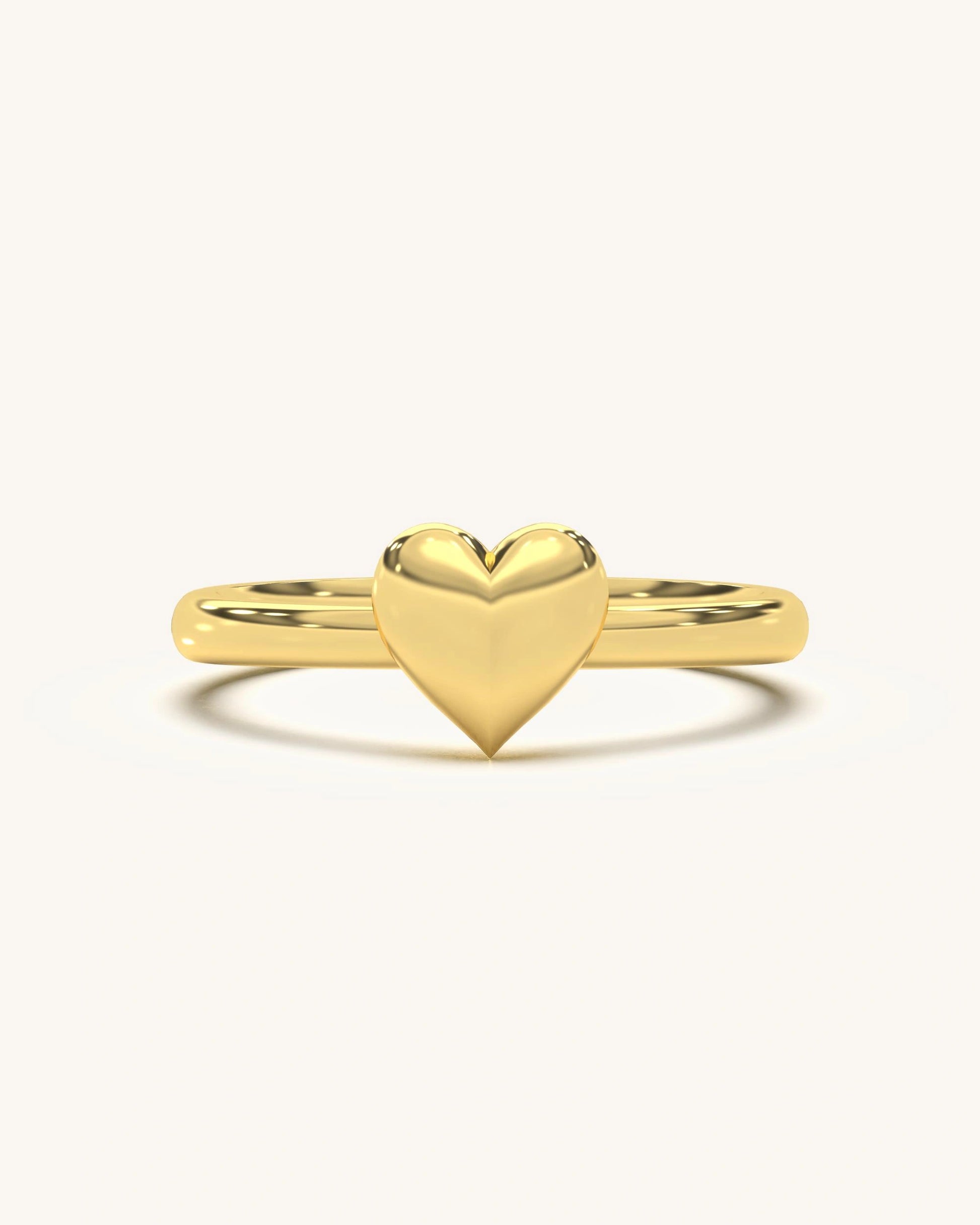 Elegant Classic Heart Ring in 18K Gold Vermeil Sterling Silver