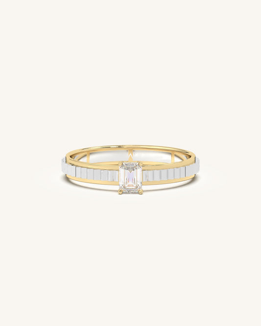 Emerald Solitaire Band