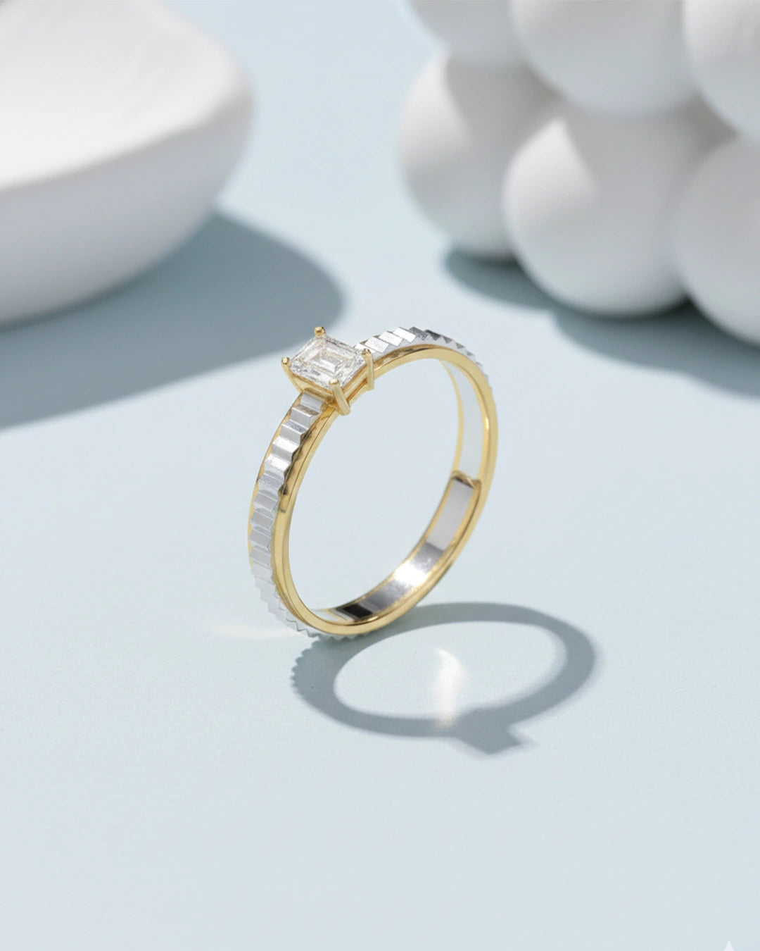 Emerald Solitaire Band