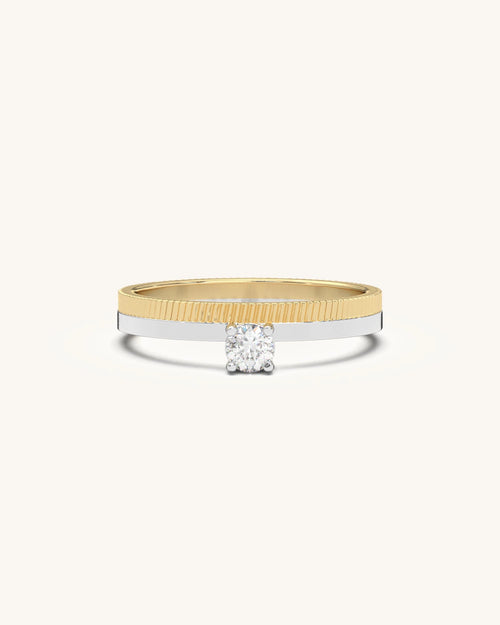 Round Brilliant Moissanite Solitaire Band in Sterling Silver