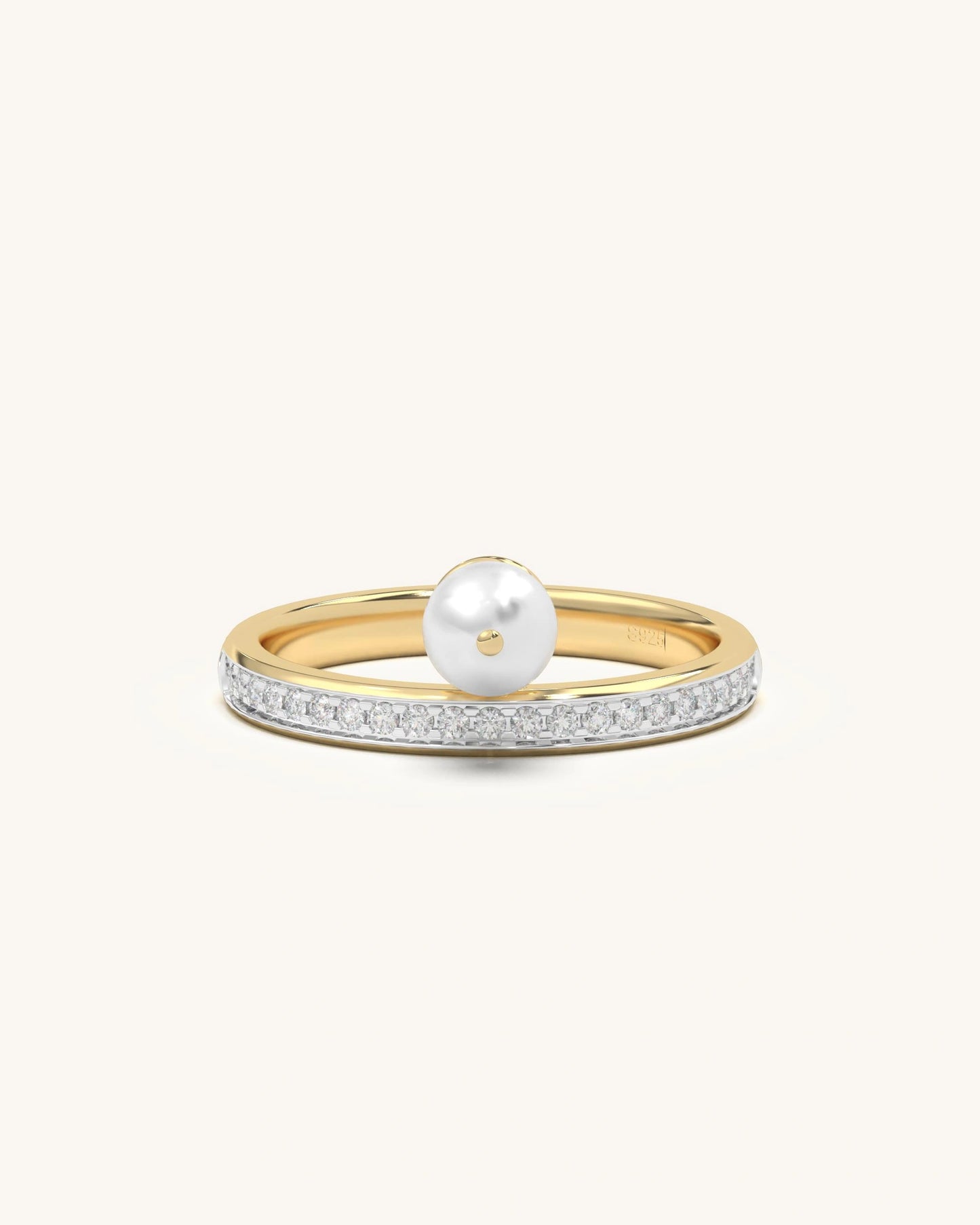 Diamond Pearl Ring