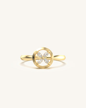 Marquise Four-Petals Floral Ring