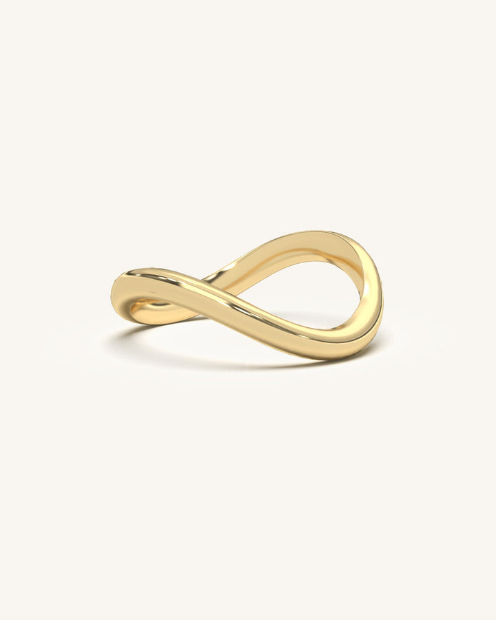 Sleek Wave Ring in 18K Gold Vermeil over 925 Sterling Silver, minimalist design
