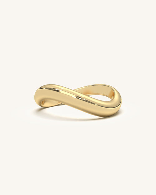 Bold Wave Ring in 18KT Gold Vermeil 925 Sterling Silver