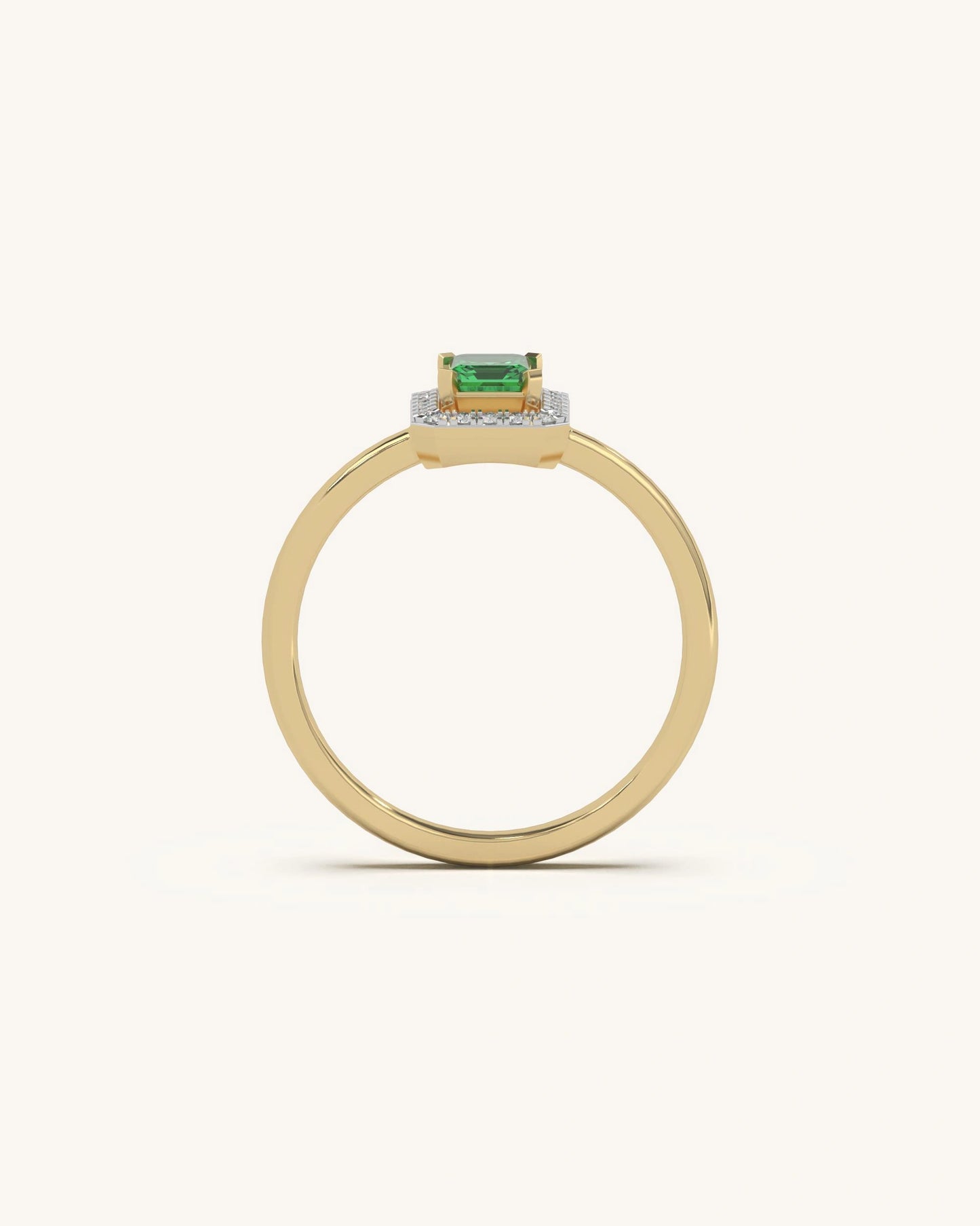 Emerald Halo Ring