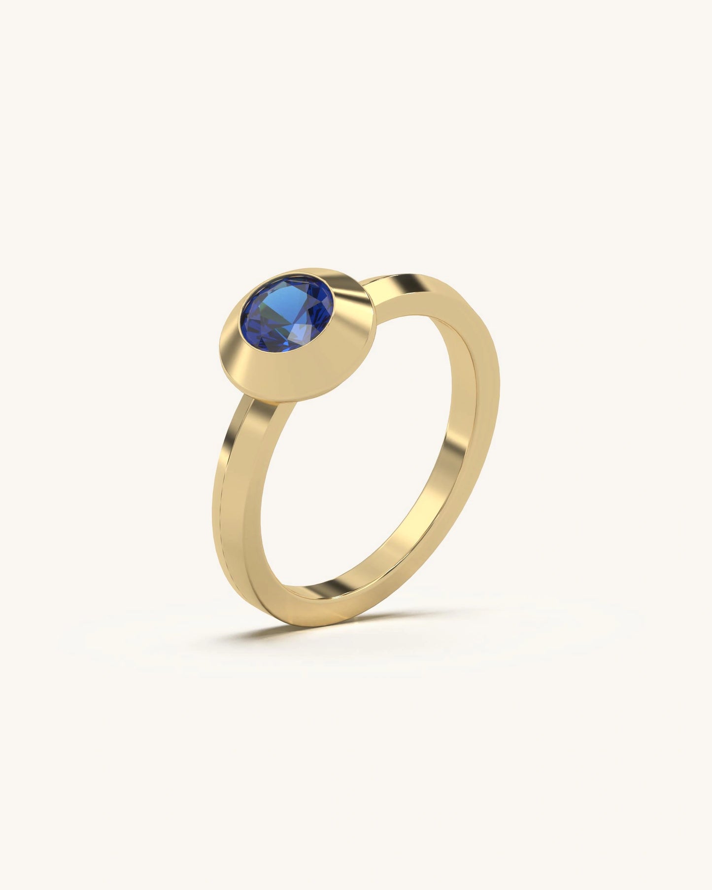 Bezel Blue Ring
