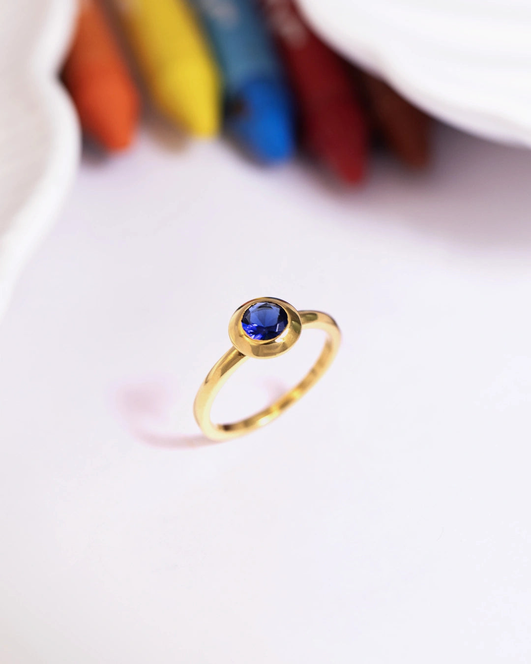 Bezel Blue Ring