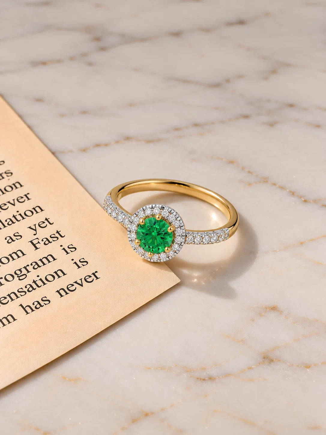 Green Halo Ring