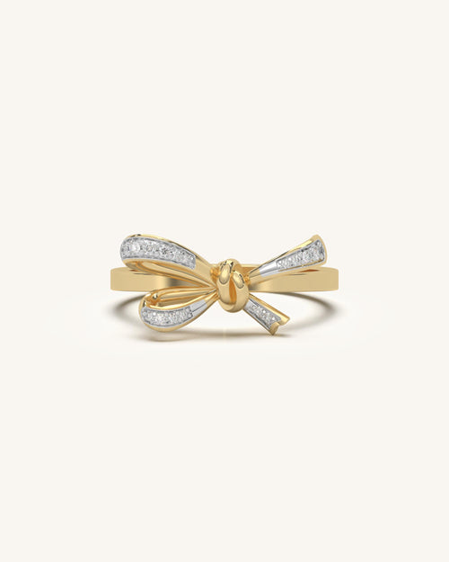 Sleek Classic Knot Ring with moissanite, 925 sterling silver 18KT gold vermeil.