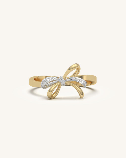 Graceful Twist Ring in 18K Gold Vermeil Sterling Silver with Moissanite Stones