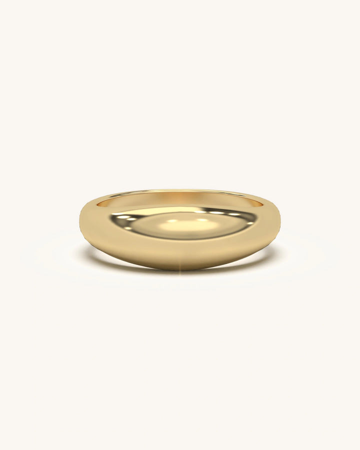 Classic Dome Ring in 18K Gold Vermeil 925 Sterling Silver, subtle luxury jewelry