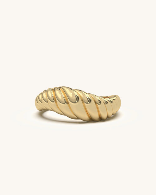 Twisted Gold Vermeil Sterling Silver Ring, sleek metallic design, tarnish-resistant