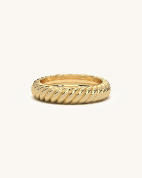Slim Twist Band Ring in 18K Gold Vermeil 925 Sterling Silver