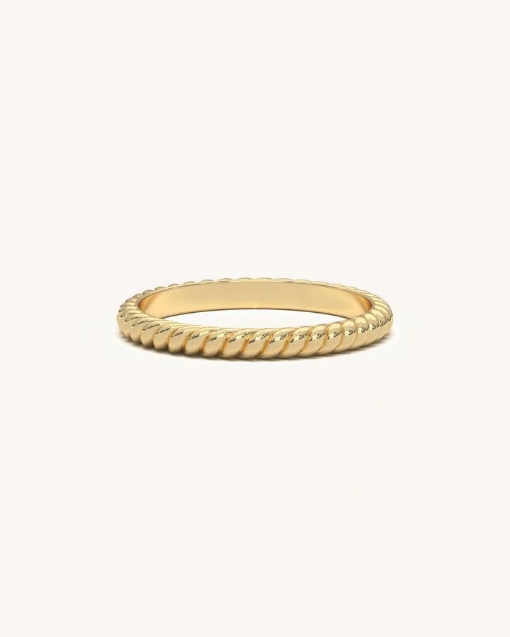 Fine Twist Band Ring in 18K Gold Vermeil 925 Sterling Silver