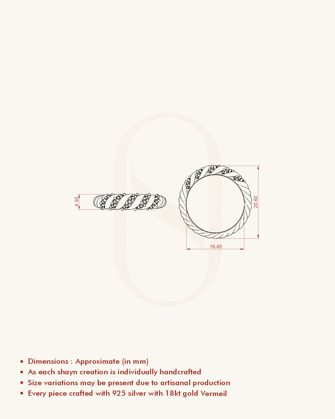 Diagonal Shine Ring