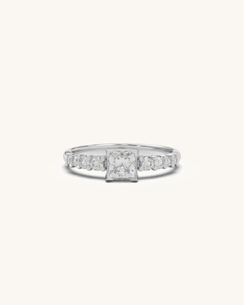 Princess cut diamond ring modern solitaire design