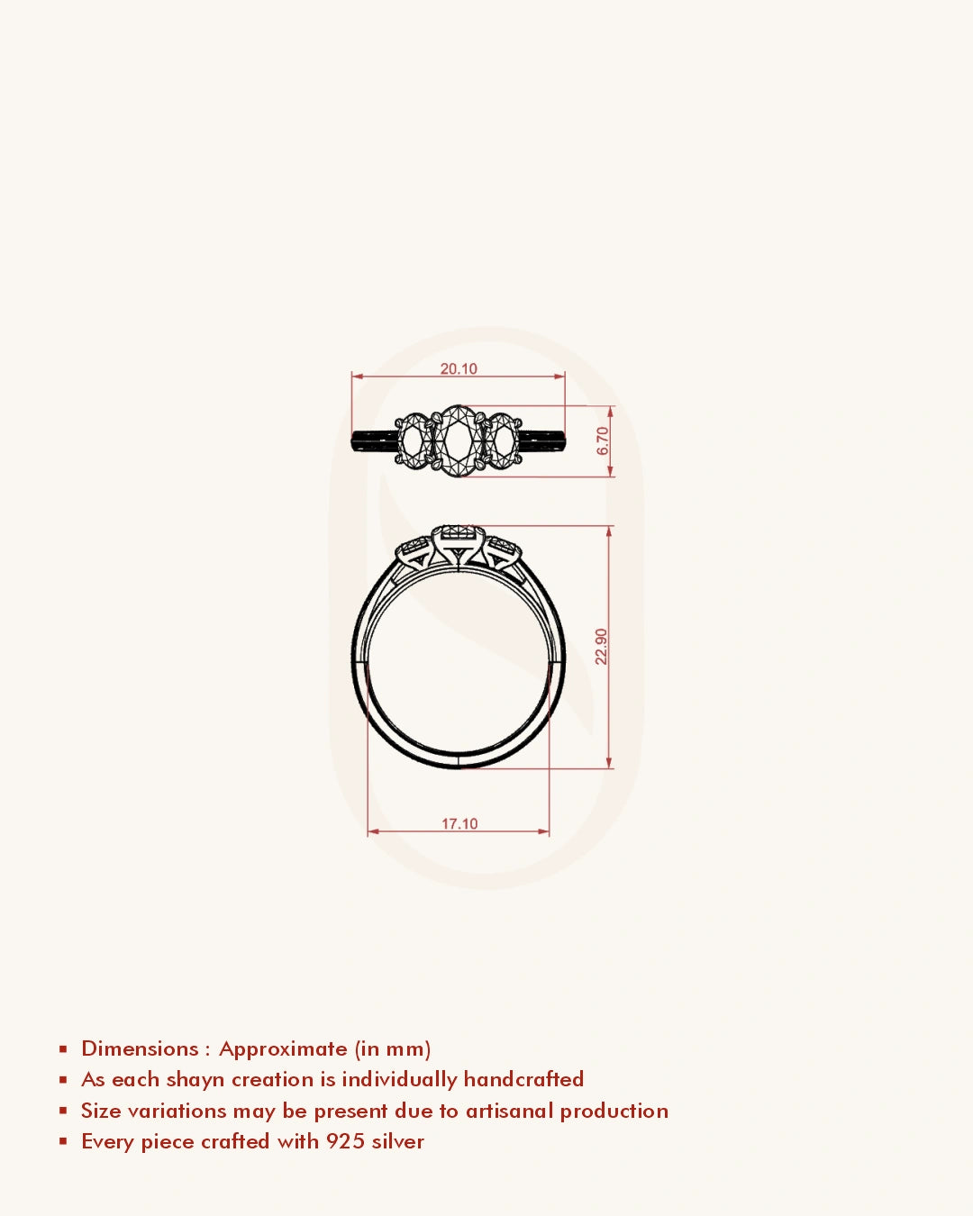Oval Trio Solitaire Ring
