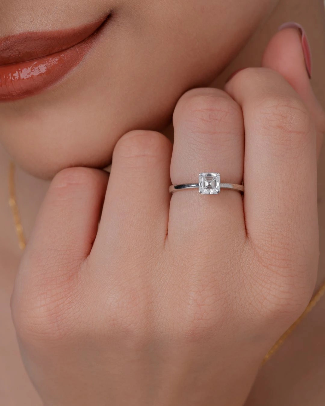 Asscher Solitaire Ring