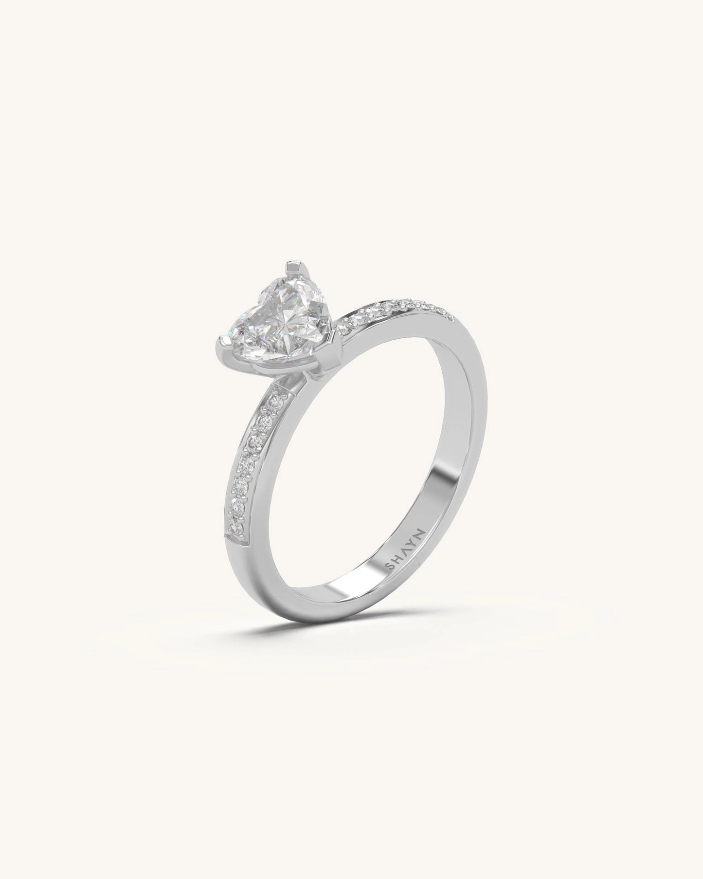 Heart Solitaire Ring