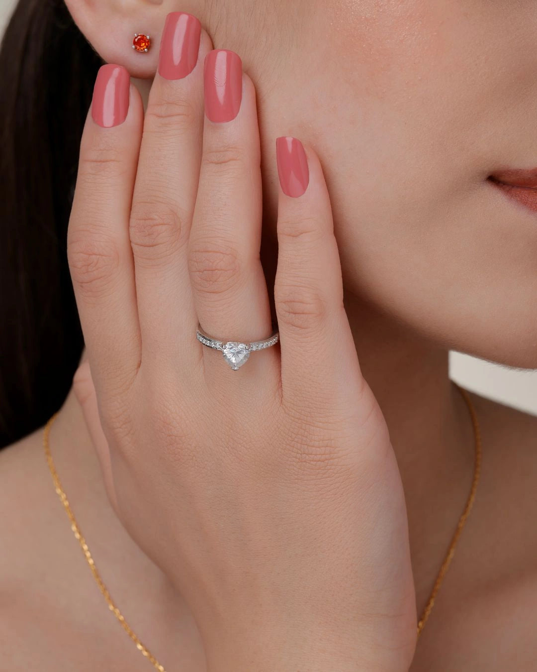 Heart Solitaire Ring