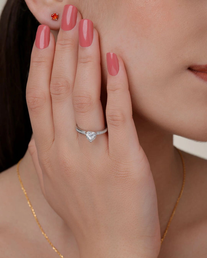 Heart Solitaire Ring