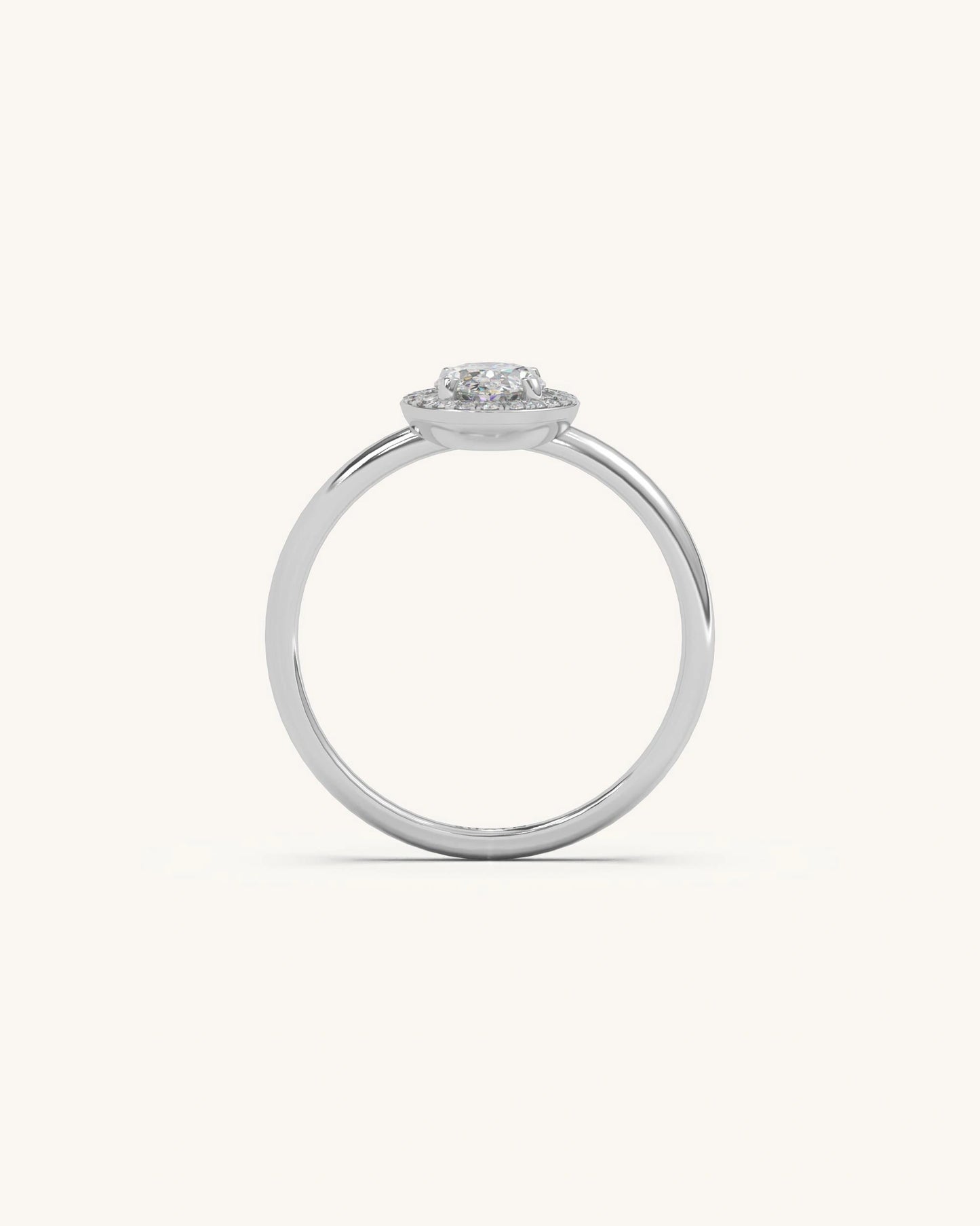 Oval Halo Solitaire Ring