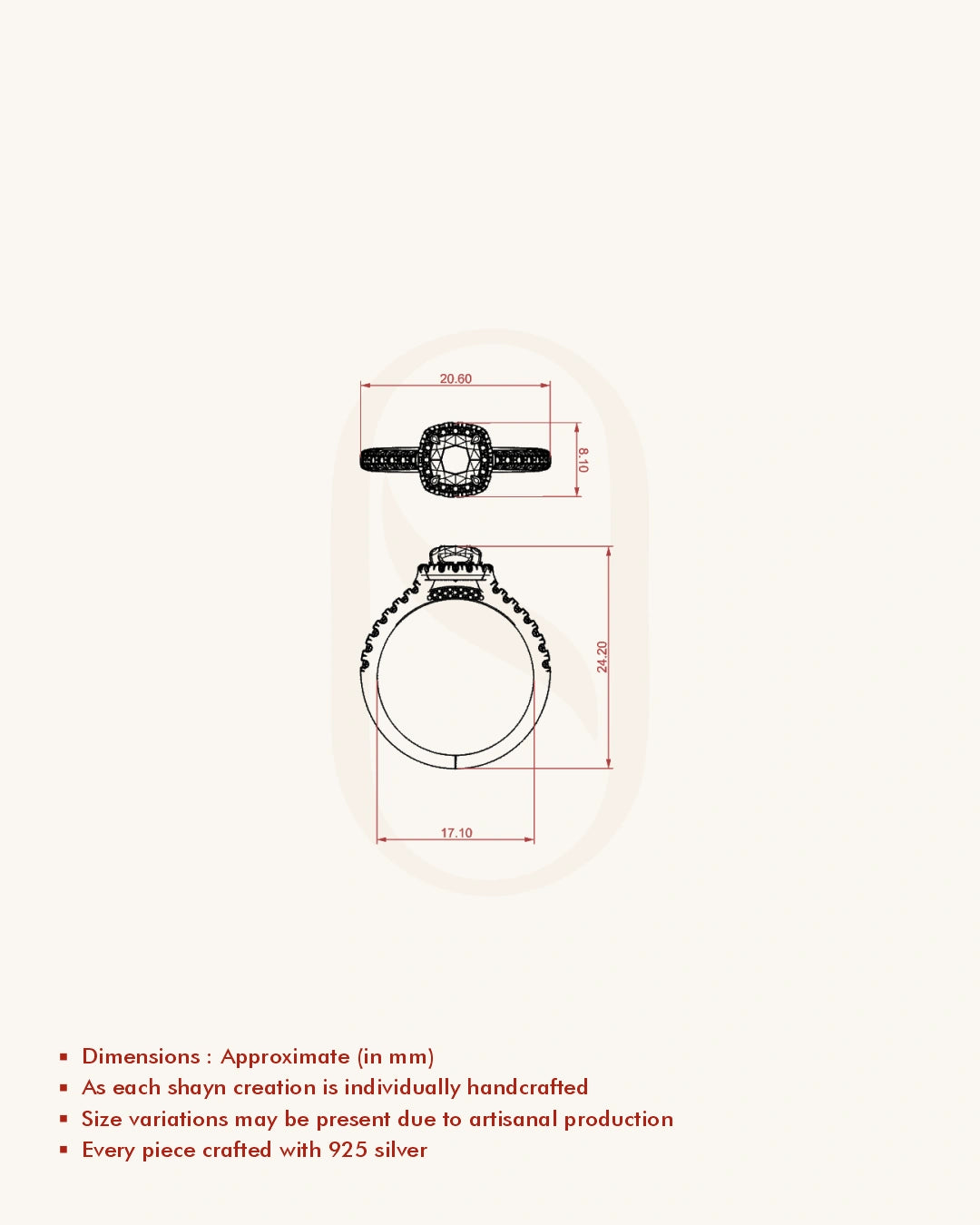 Cusion Halo Solitaire Ring