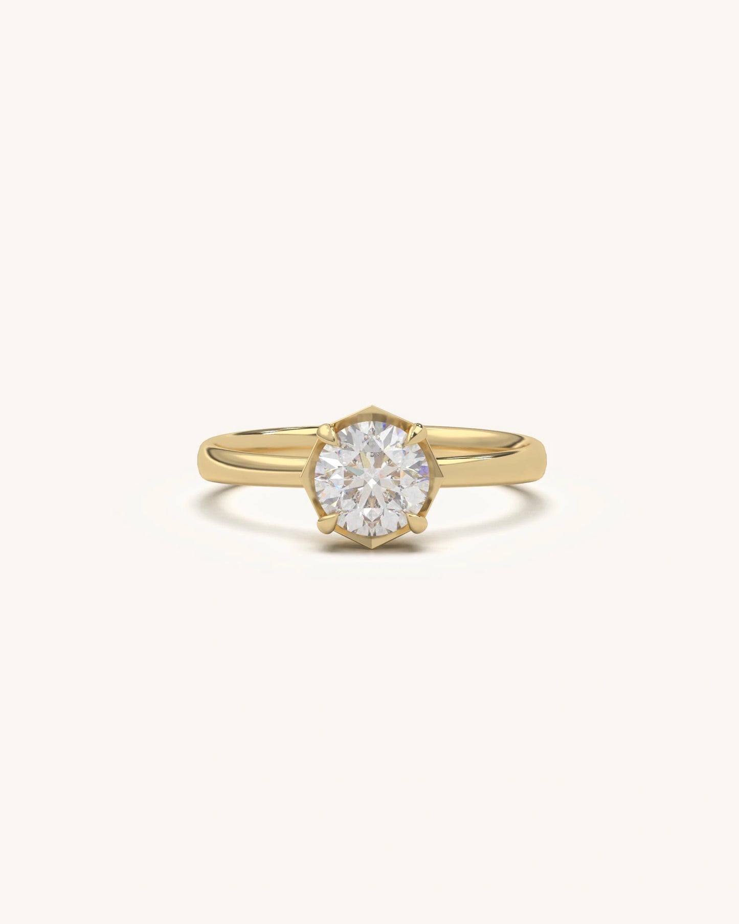 Round Modern Solitaire Ring