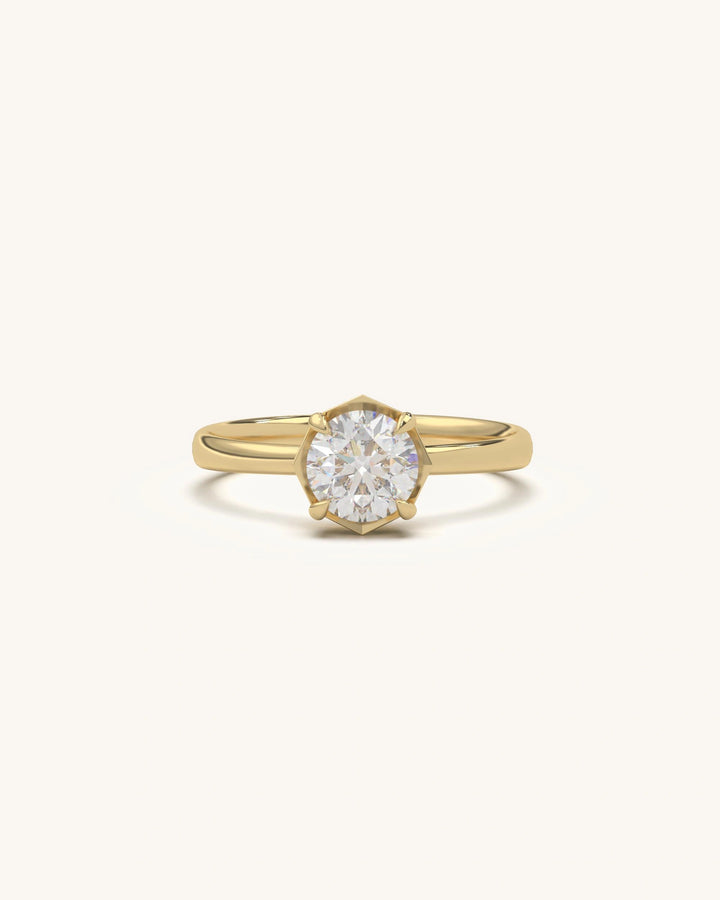 Round Modern Solitaire Ring