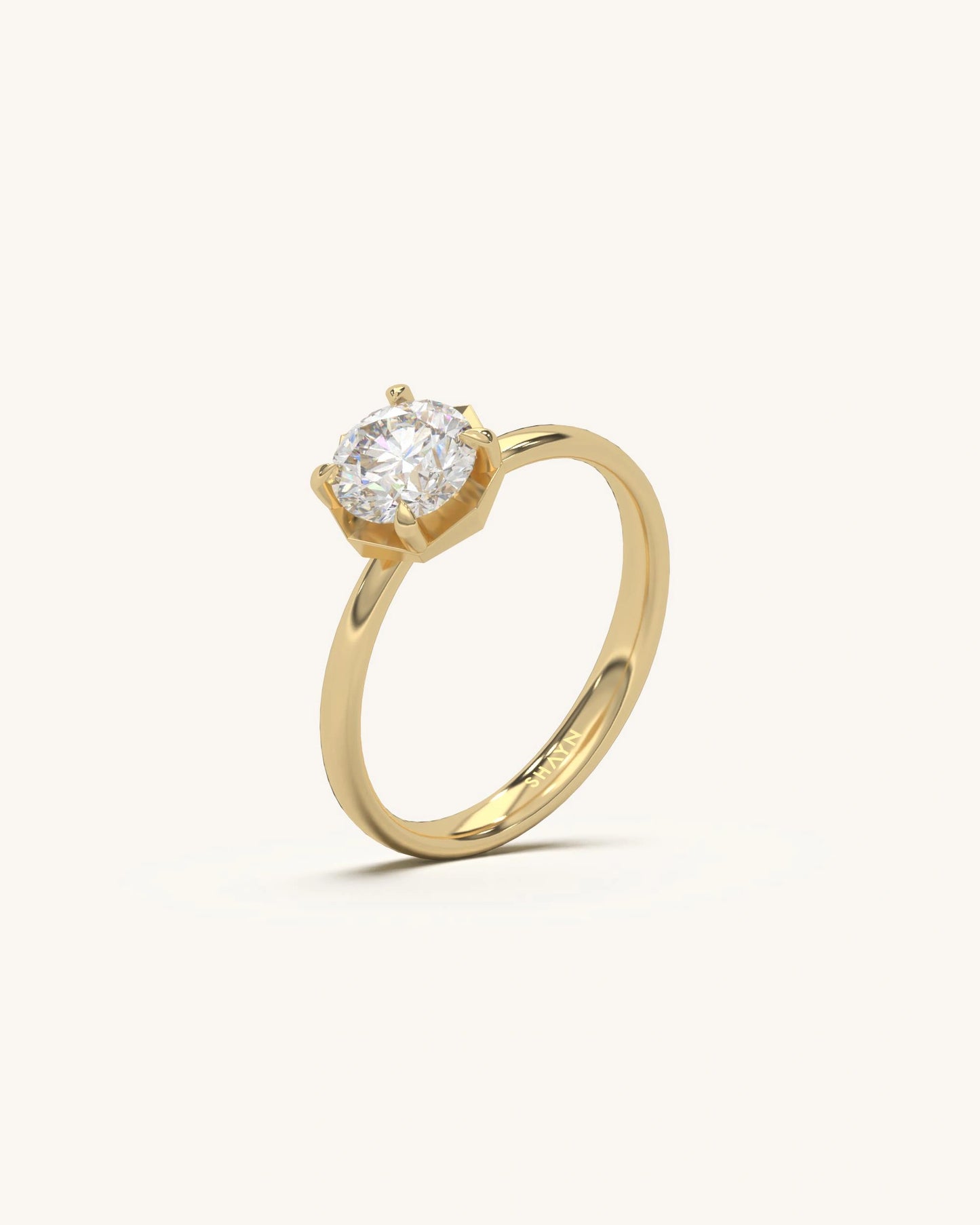 Round Modern Solitaire Ring