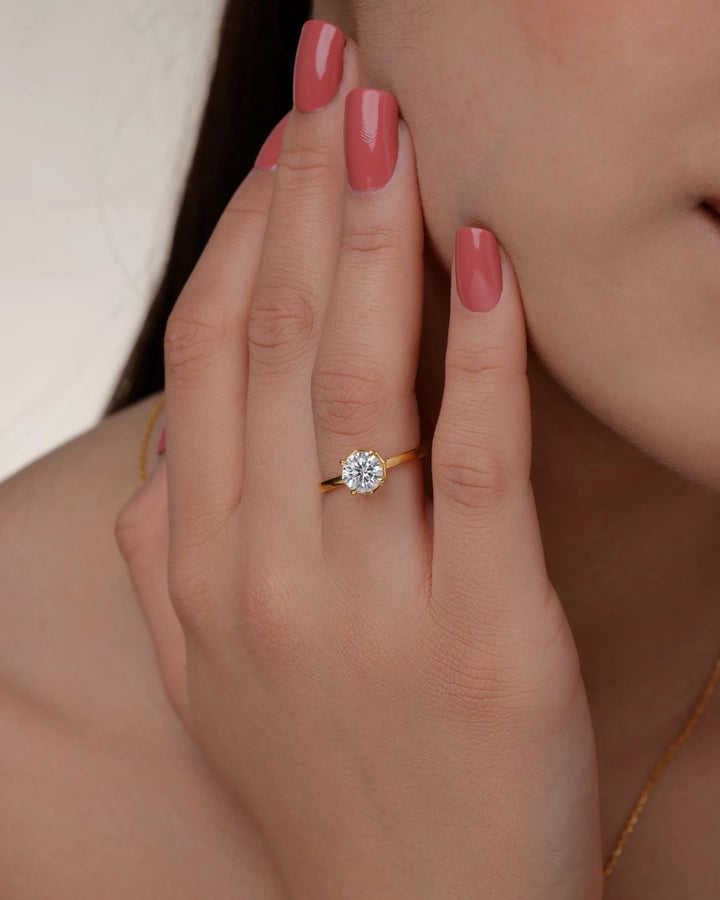 Round Modern Solitaire Ring