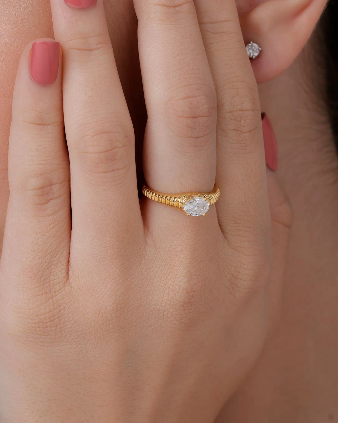 Oval Designer Solitaire Ring