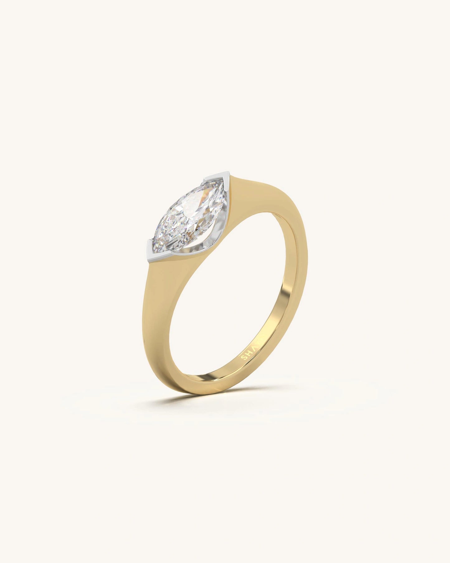Marquise Modern Solitaire Ring