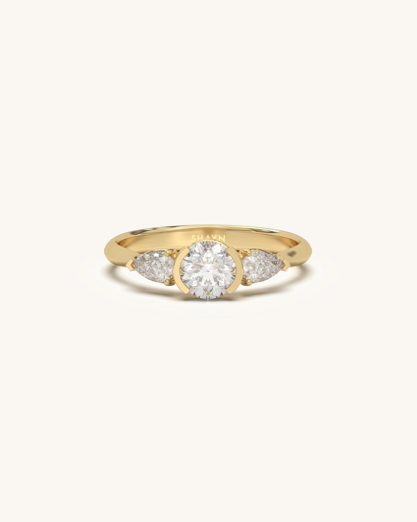 Trio Solitaire Ring
